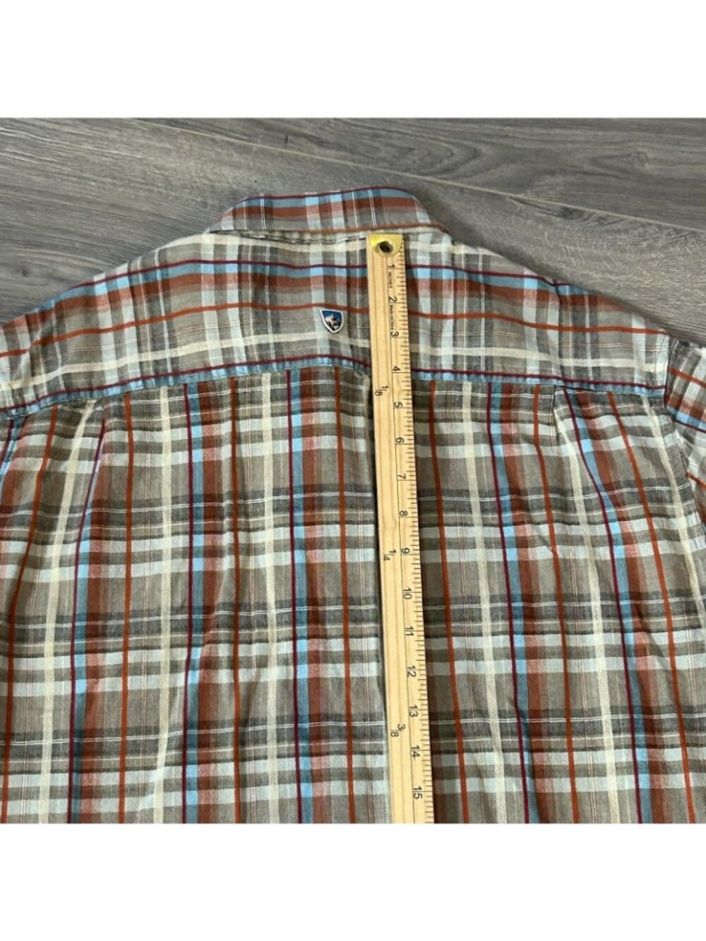 Kuhl Shirt Mens XL Brown Plaid Linen Short Sleeve Button Up Outdoor Hiking - Picture 11 of 13